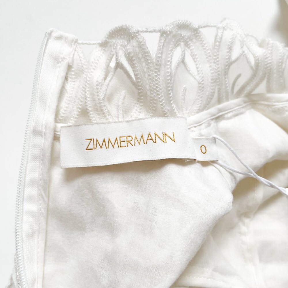 Zimmermann Wavelength Fringed Bodice Top Ivory Size AU 0 US 4 NEW NWT - Picture 9 of 16